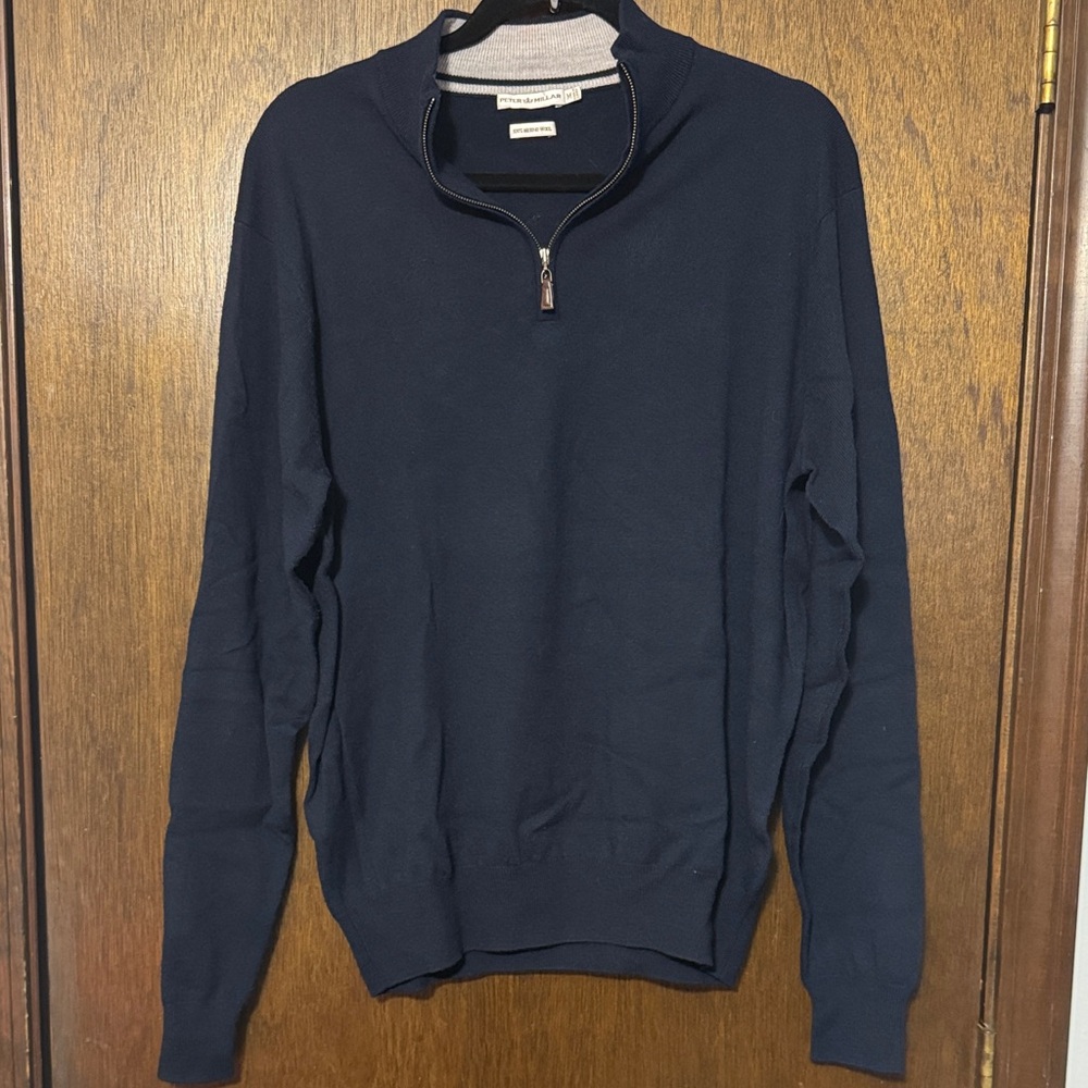 Peter Millar Navy Zip-Up Sweater